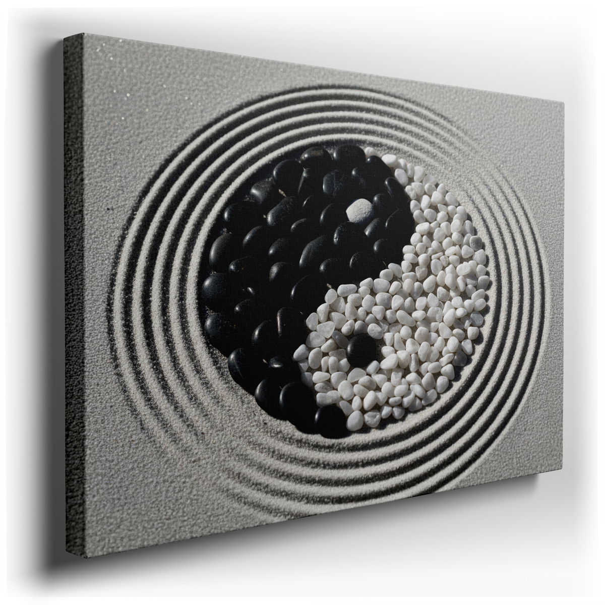 Yin Yang Stone Arrangement - Zen Canvas Wall Art