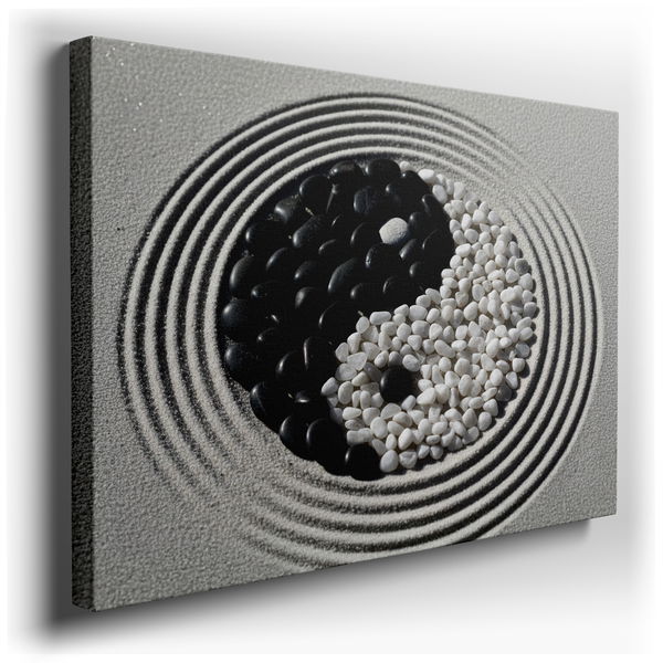 Yin Yang Stone Arrangement - Zen Canvas Wall Art