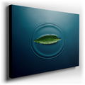 Serene Leaf Ripple - Minimalist Green Canvas Wall Art