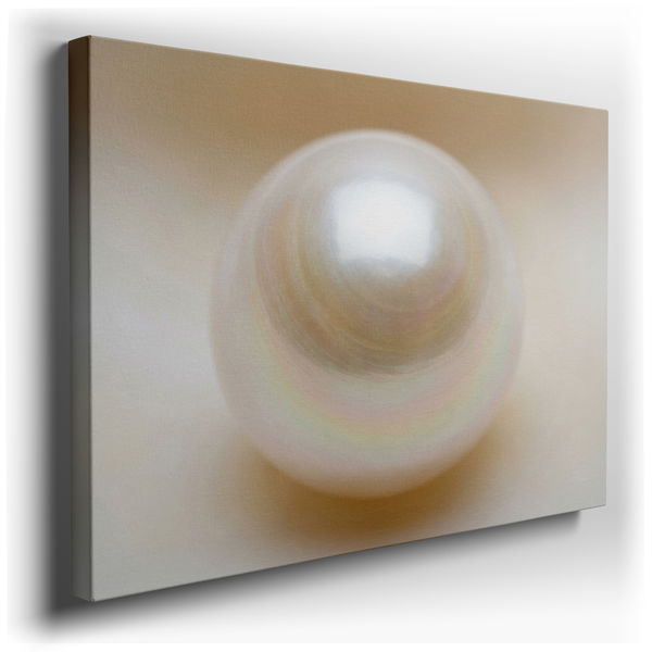 Luminous Pearl Close-Up - Elegant Canvas Wall Art