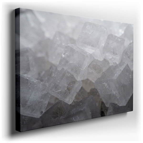 Macro Salt Crystal Formation - Geometric Canvas Wall Art
