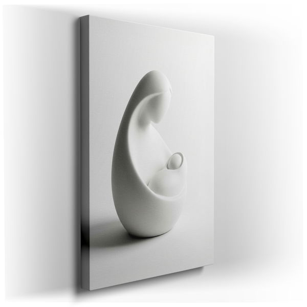 Serene Madonna and Child - Minimalist Canvas Wall Art