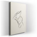 Mother and Child - Minimalist Line Art Canvas Wall Art
