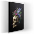 Floral Skull - Gothic Canvas Wall Art