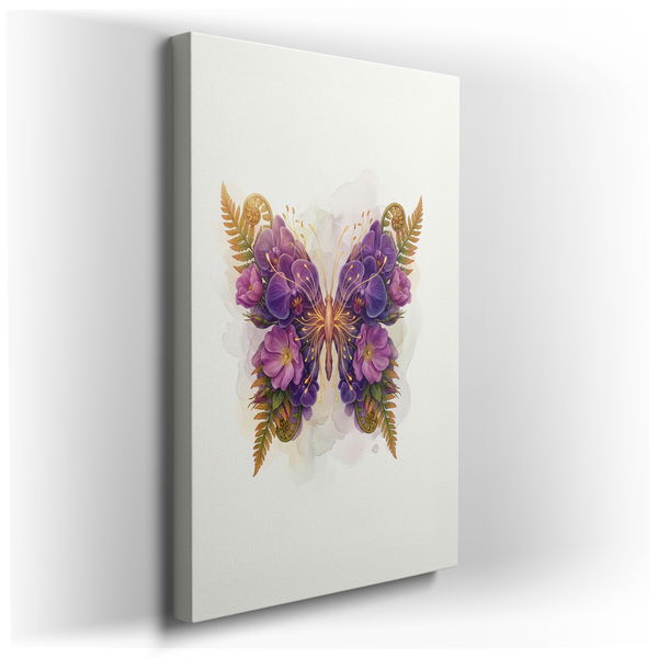 Floral Butterfly - Botanical Canvas Wall Art