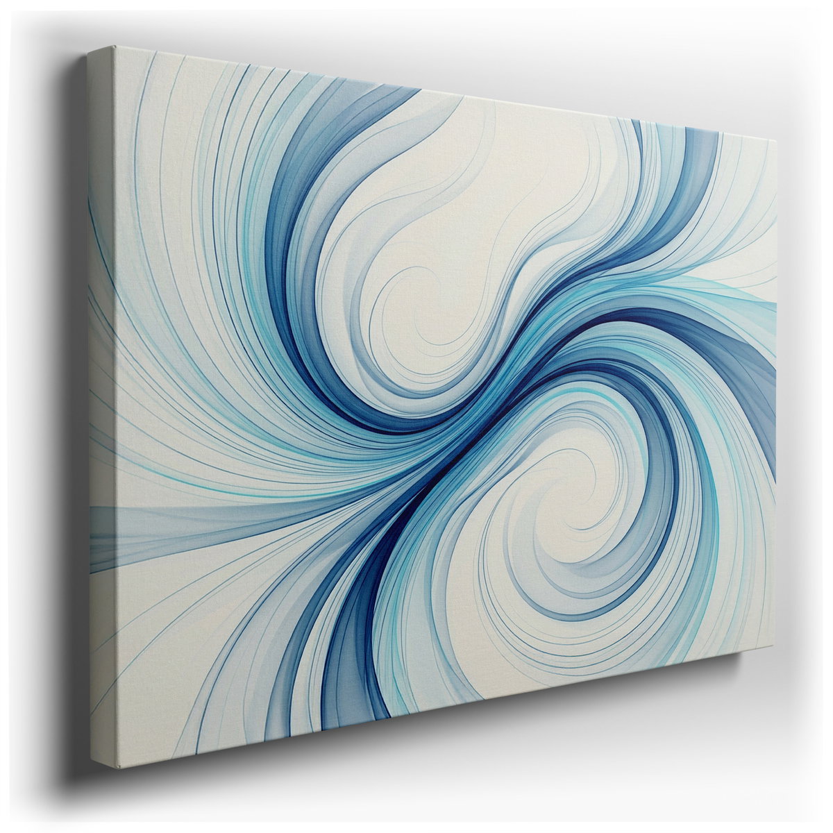 Abstract Blue Swirls Canvas Wall Art - Modern Elegance