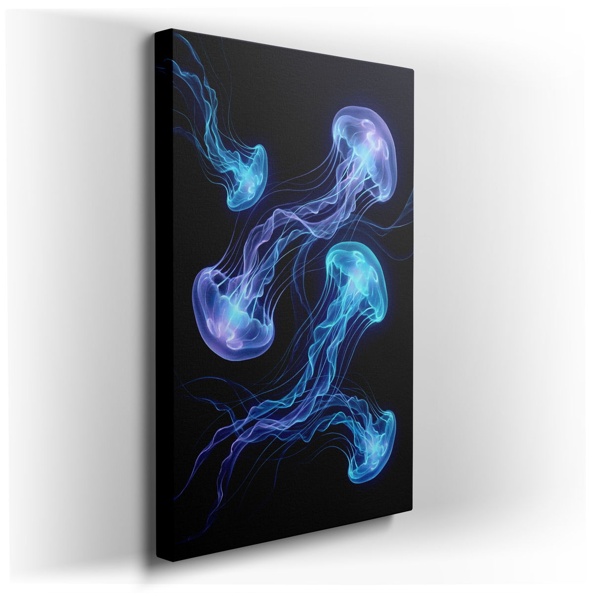Glowing Jellyfish - Bioluminescent Canvas Wall Art