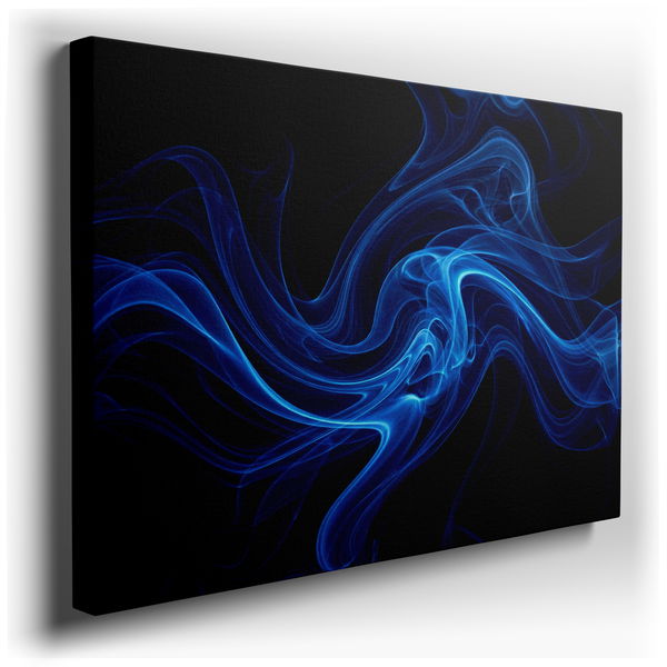 Blue Abstract Smoke - Modern Canvas Wall Art