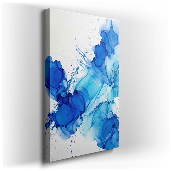 Fluid Blue Abstract - Modern Canvas Wall Art