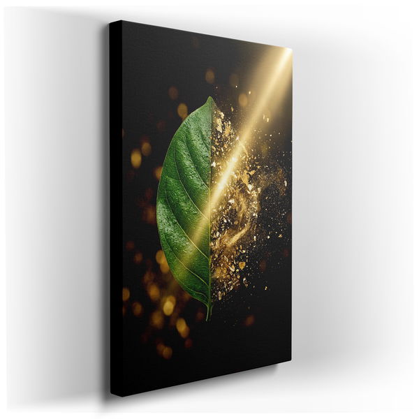 Nature's Transformation - Golden Essence Canvas Wall Art