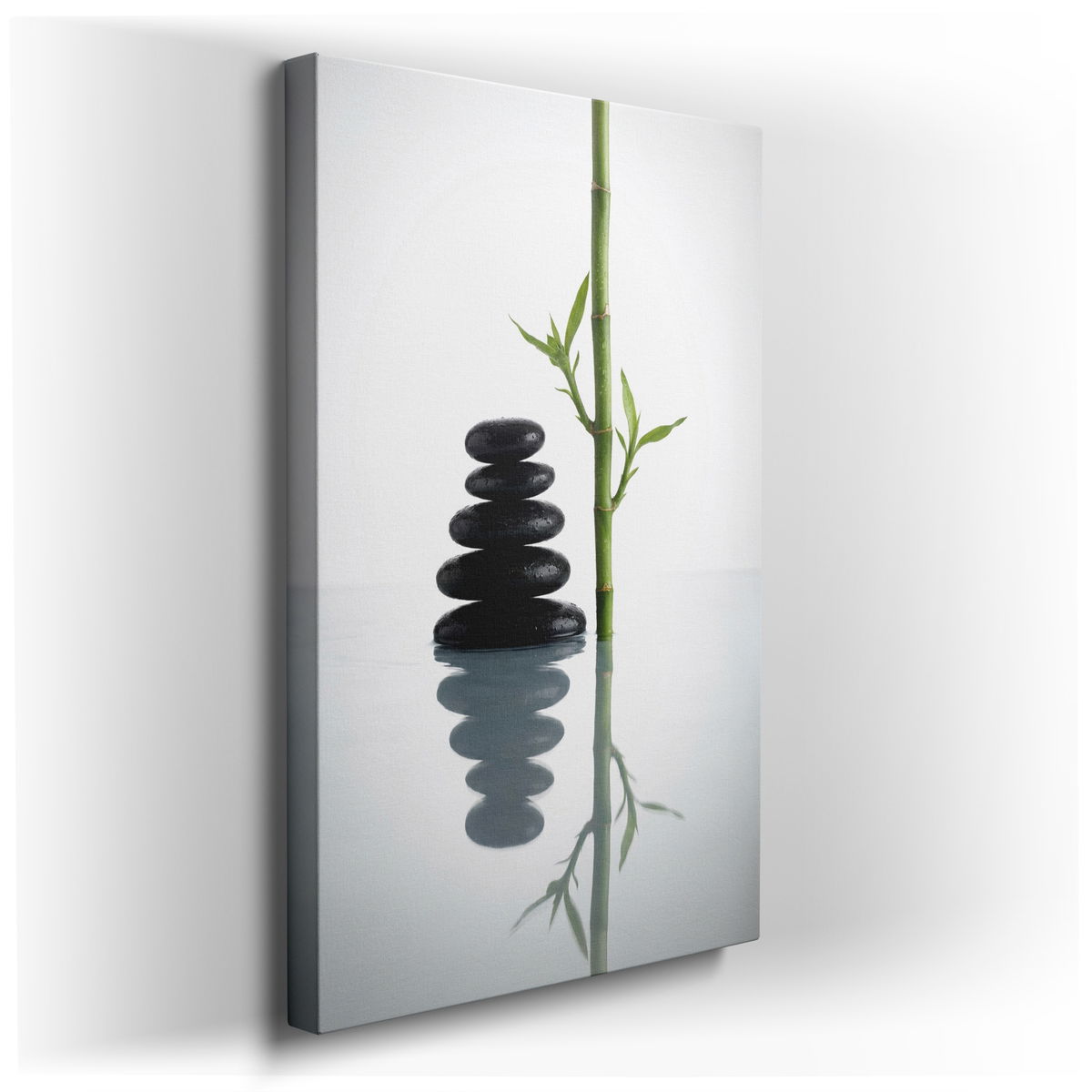 Zen Stones and Bamboo - Tranquil Canvas Wall Art
