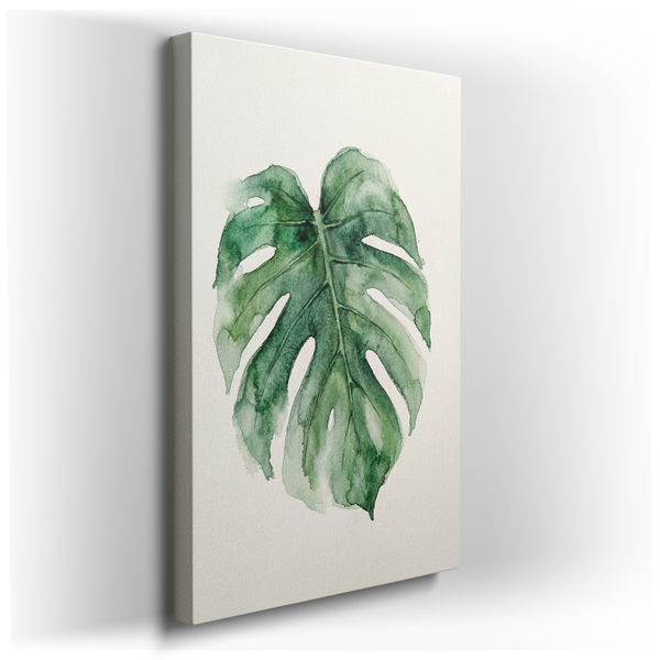 Watercolor Monstera Leaf Wall Art - Green Decor