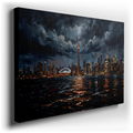 Toronto Skyline in Rain Wall Art - Cityscape Decor