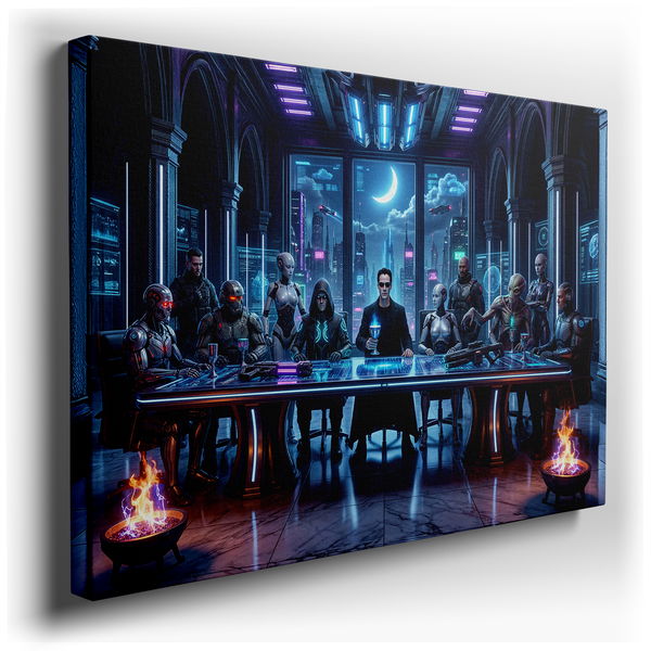 Futuristic Board Meeting - Sci-Fi Canvas Wall Art
