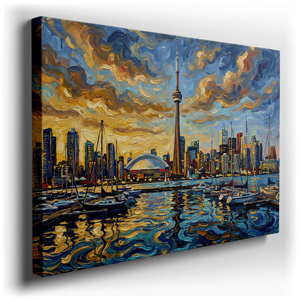 Toronto Skyline Painting Canvas Wall Art