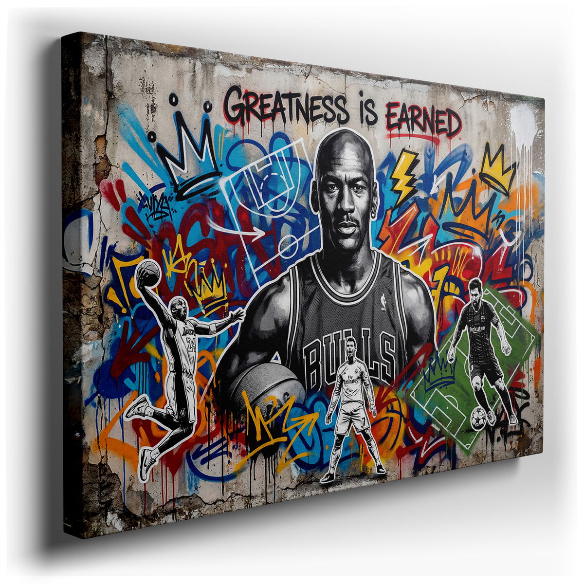 Greatness Is Earned - Graffiti Canvas Wall Art