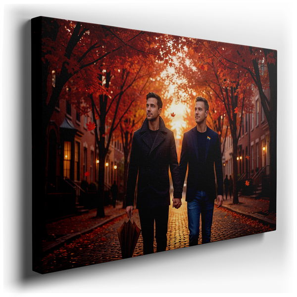 Autumn Stroll - Romantic Fall Canvas Wall Art