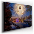 Jesus Over Toronto Skyline - Spiritual Canvas Wall Art