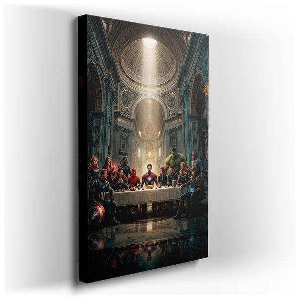 Avengers Last Supper - Superhero Canvas Wall Art