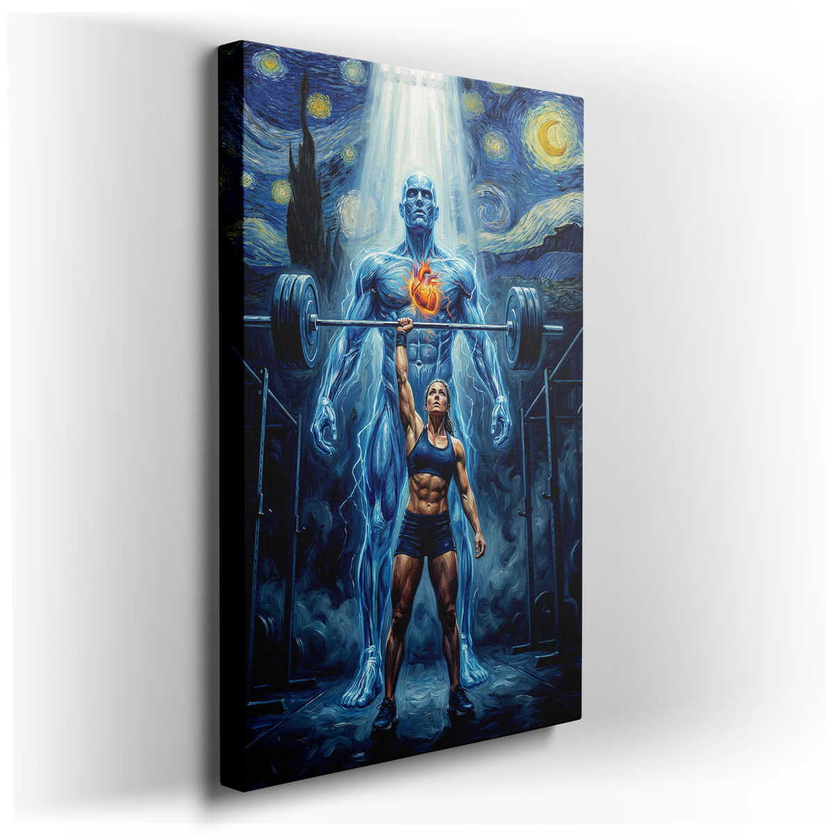 Strength in Art: Weightlifter & Guardian - Canvas Wall Art