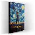Weightlifter in Starry Night Canvas Wall Art