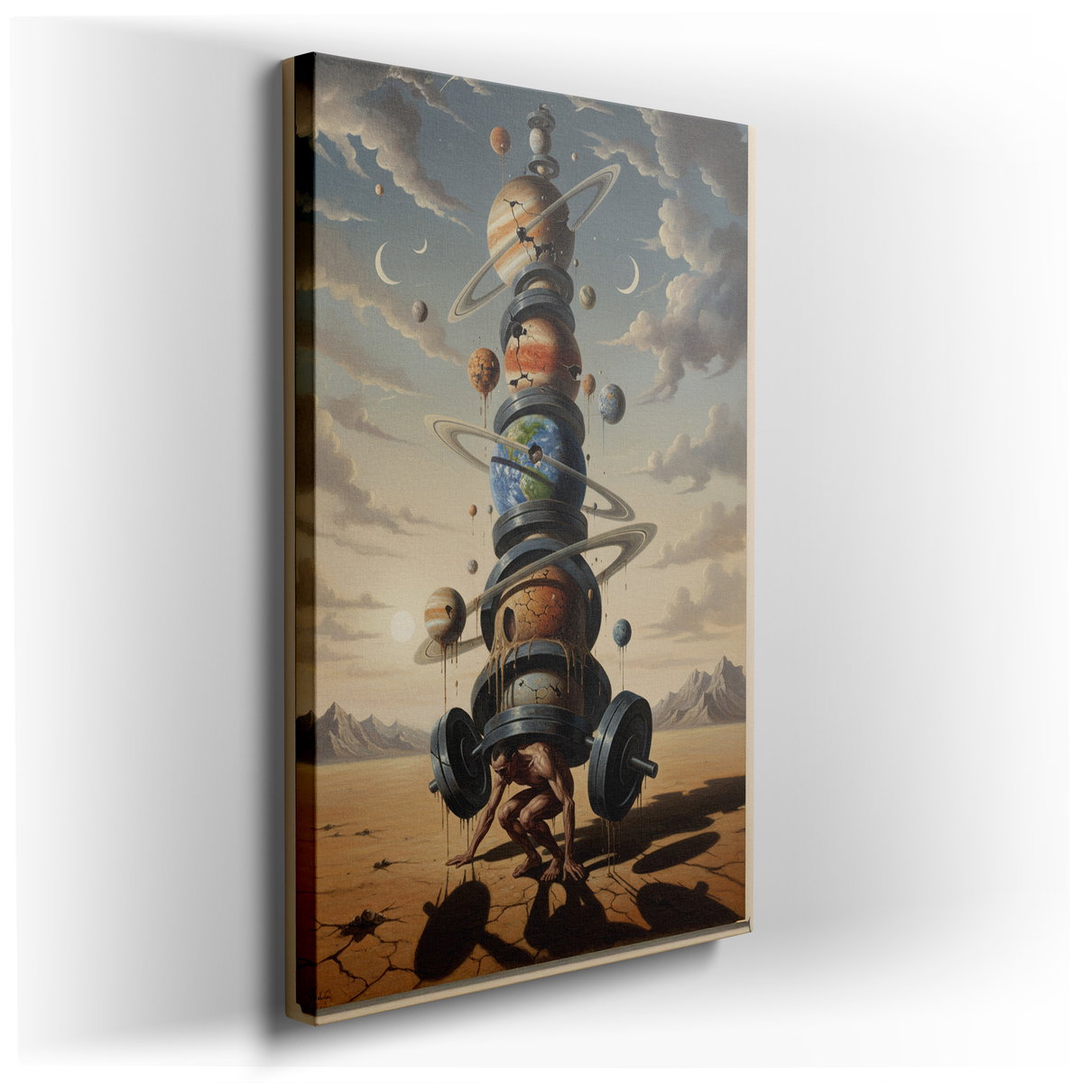 Planetary Burden - Surreal Space Canvas Wall Art