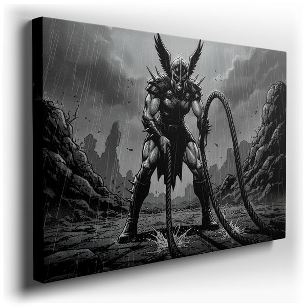 Vigilante Noir - Winged Warrior Canvas Wall Art