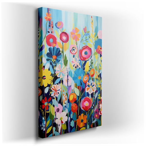 Colorful Abstract Floral Designs - Large Canvas Art