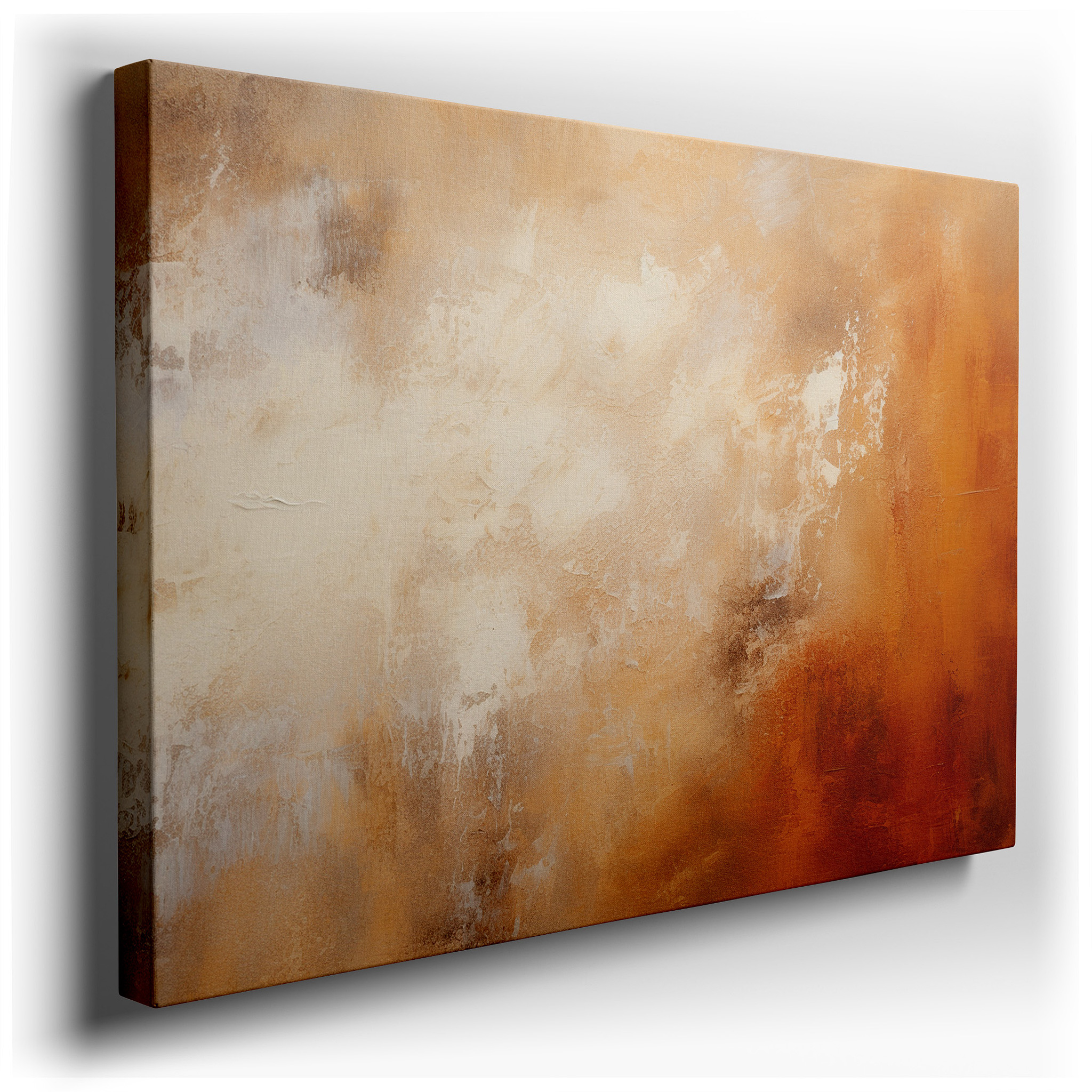 A Cozy Retreat Featuring Earth Tones and Textured Comfort with Large Wall Art for Offices, Bedrooms, and Living Rooms