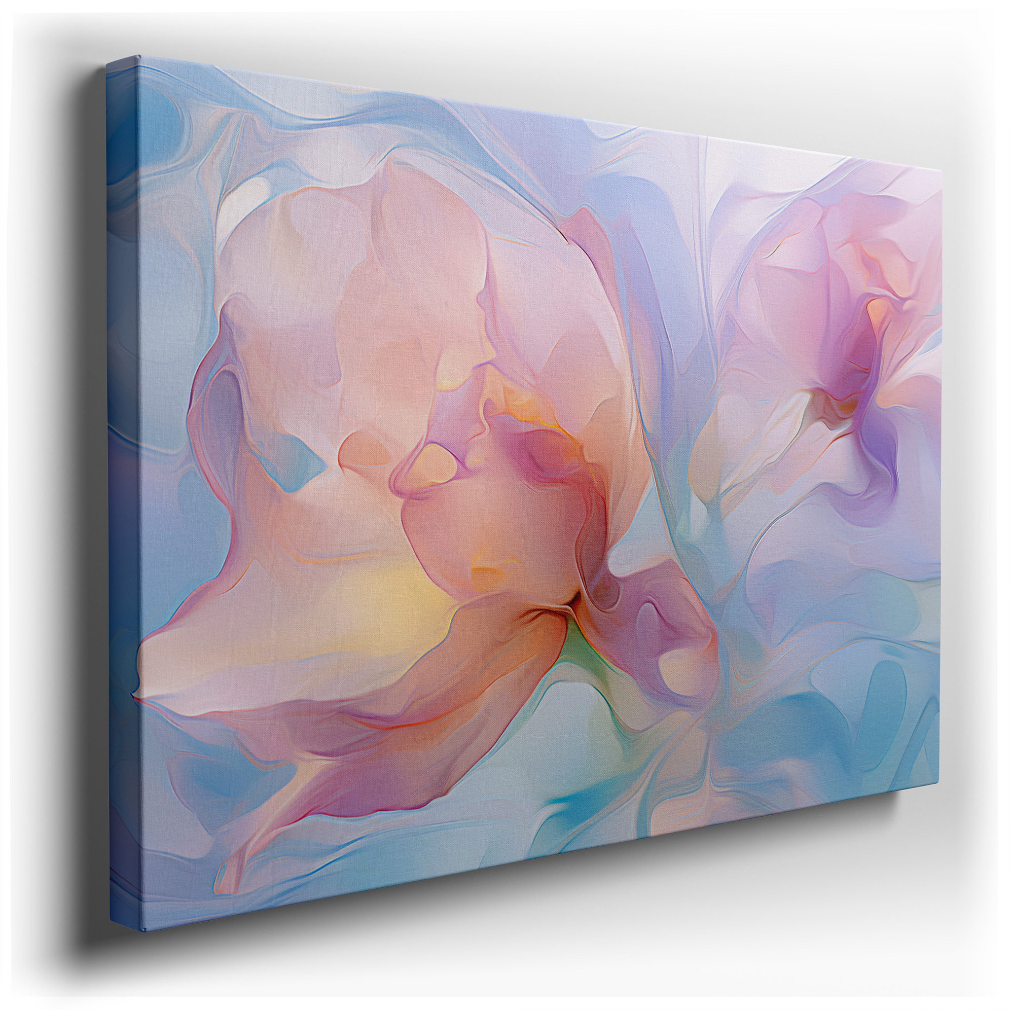 A Serene Symphony of Pastel Blooms: Large Canvas Wall Art for Bedrooms and Offices, Featuring Tranquil Hues wrapped