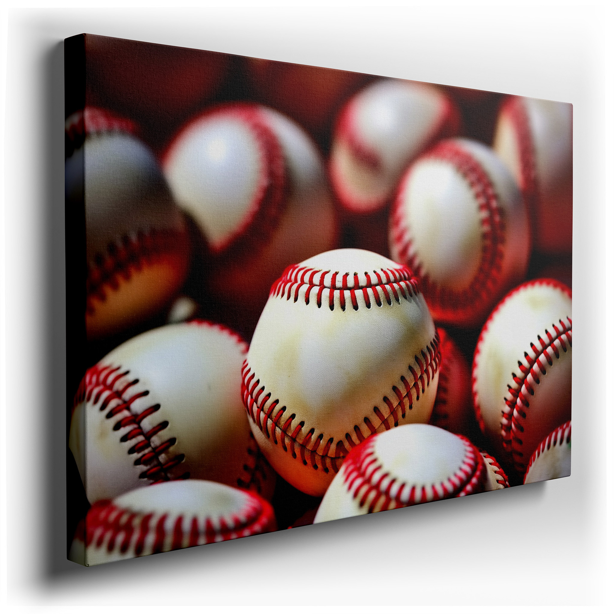 A Tribute to America's Favorite Sport: Precision - Made Baseballs with Classic Red Stitching - Large Wall Art, Canvas