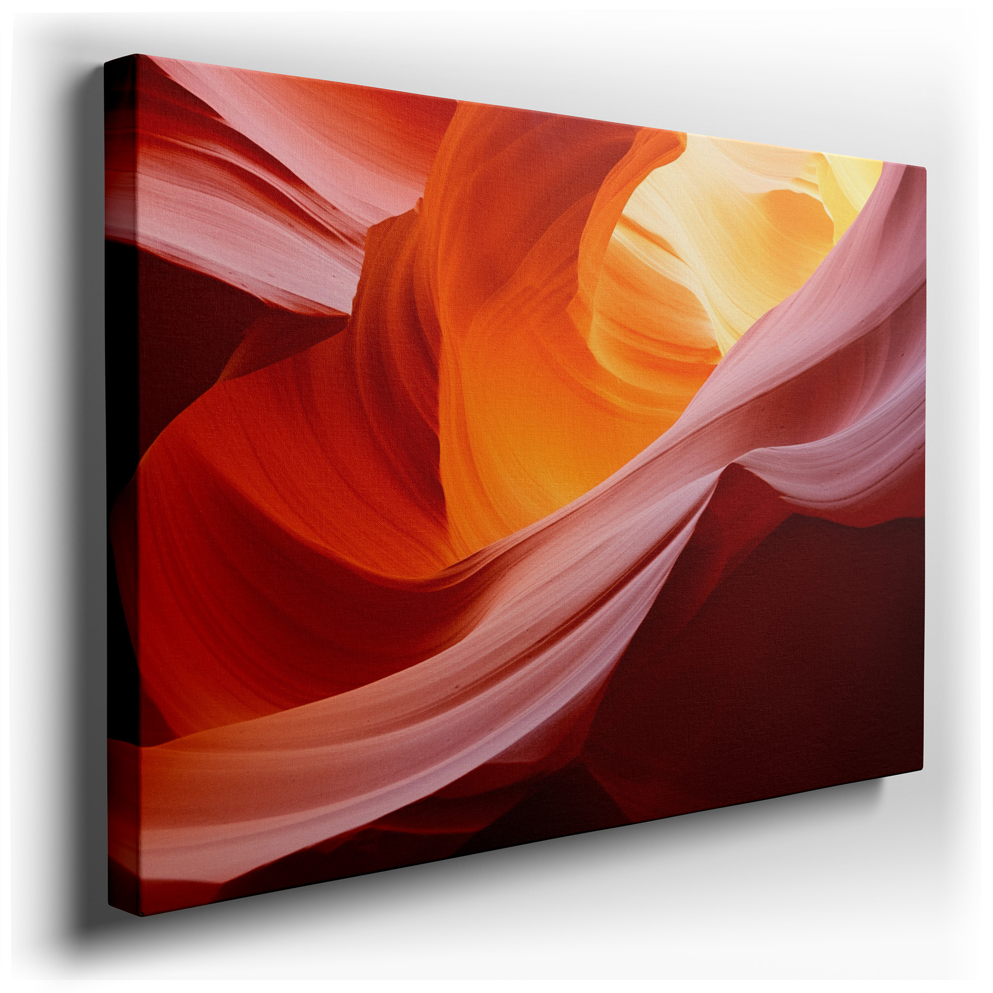 Abstract Canyon Essence: A Symphony of Light and Texture - Large Canvas Wall Art for Office and Bedroom Decor wrapped