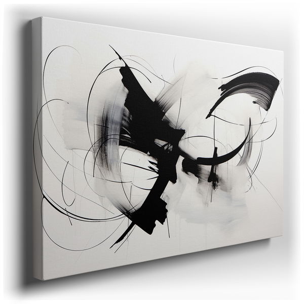 Abstract Expressionism Masterpiece in Black and White Wall Art