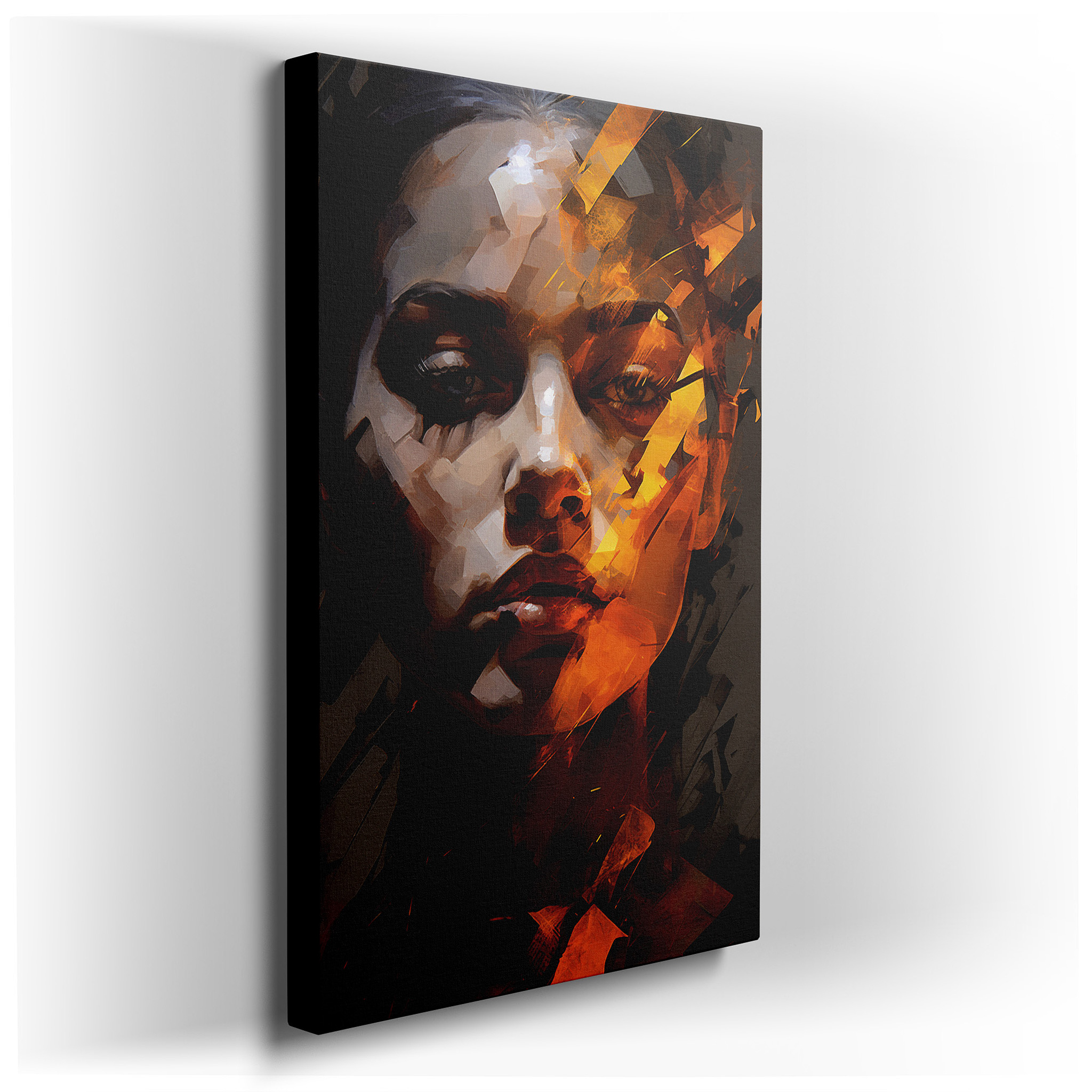 Abstract Fiery Spirit - A Bold Display of Passion and Resilience, Large Canvas Wall Art for Home and Office Decor
