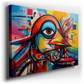 Abstract Geometric Vibrant Bird - Dynamic Art - Canvas Wall Art