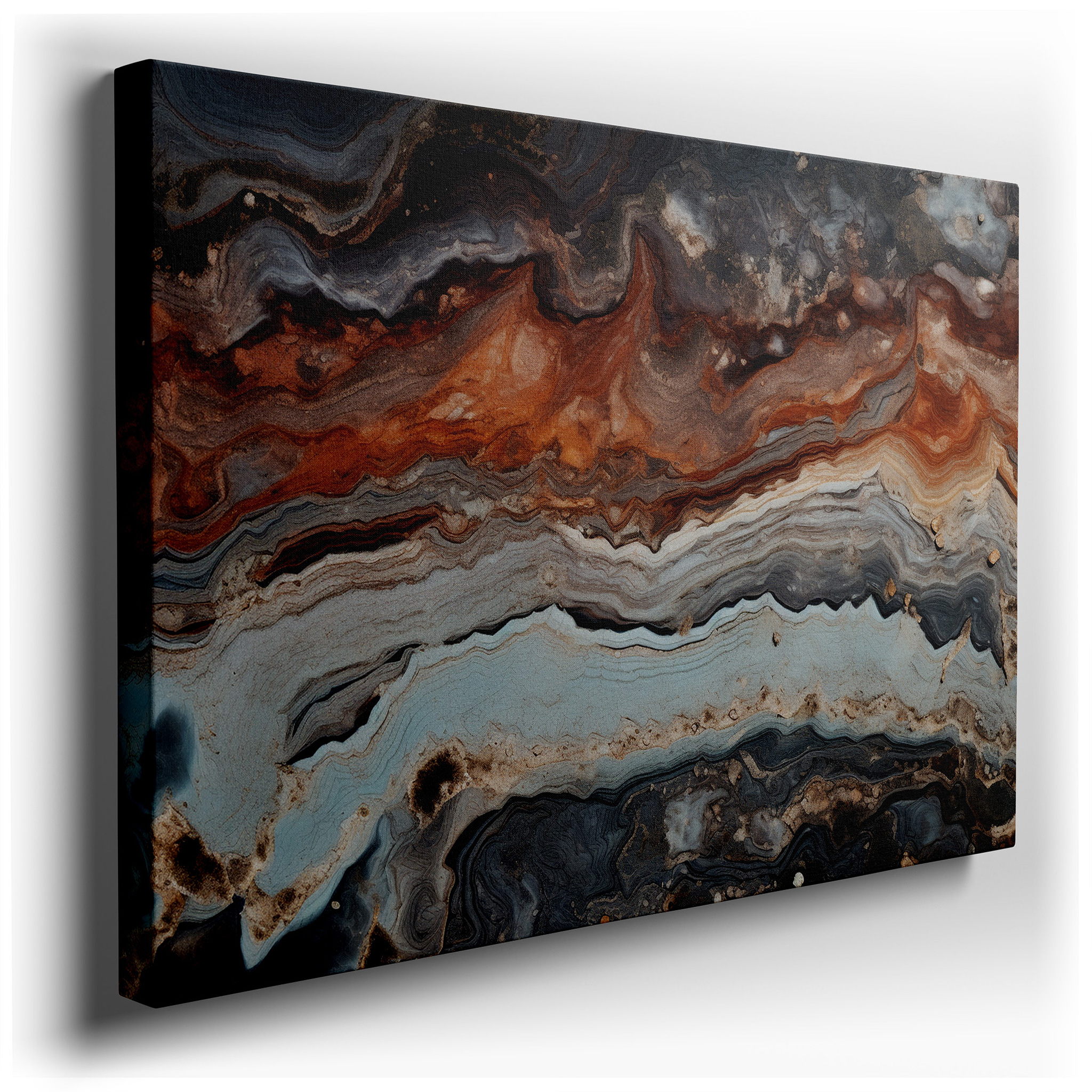 Abstract Harmony in Earthy Tones and Textured Patterns: Large Canvas Wall Art for Office, Bedroom, and Living Room