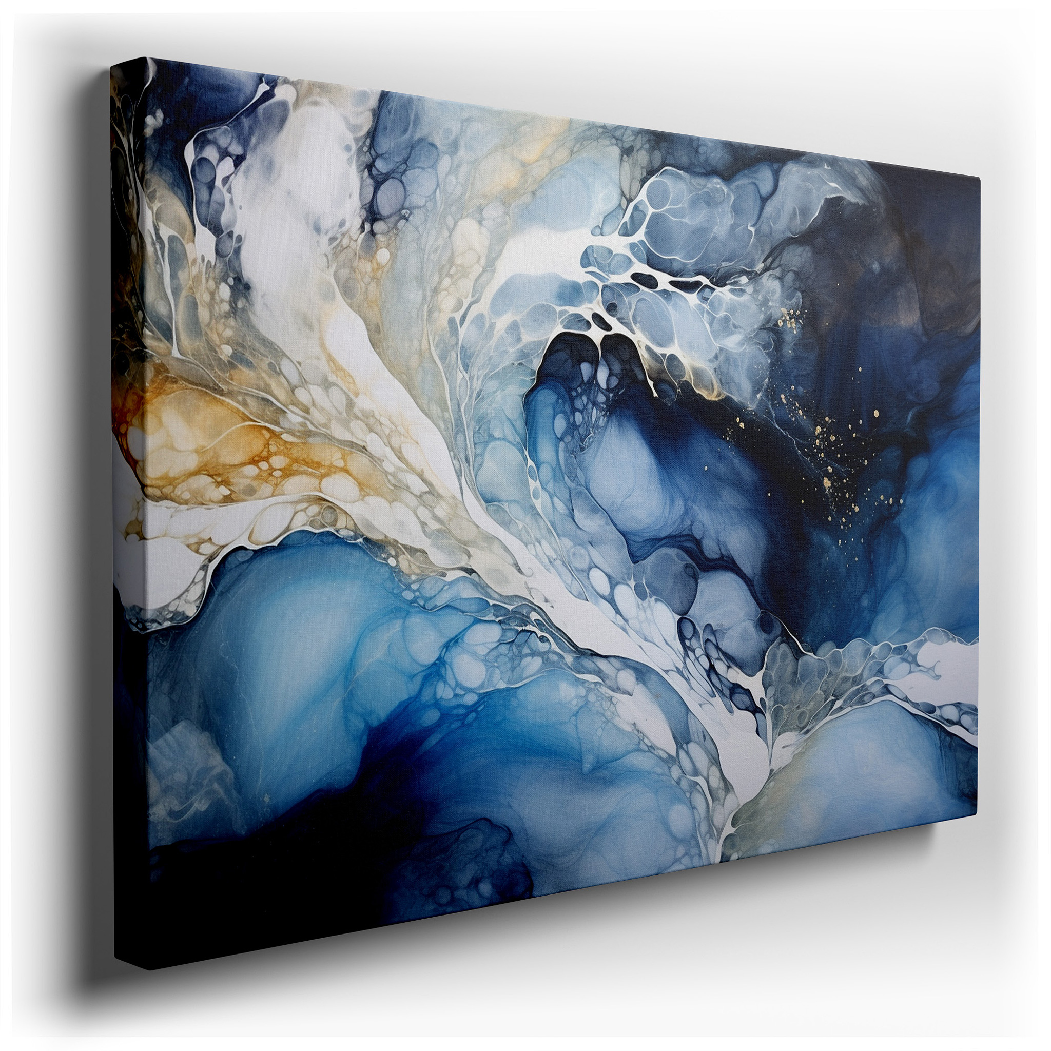 Abstract Harmony: Tranquil Hues and Fluid Lines Large Wall Art, Canvas Wall Art, Decor for Office, Bedroom, and Living