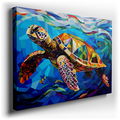 Abstract Sea Turtle Odyssey - Colorful Canvas Wall Art