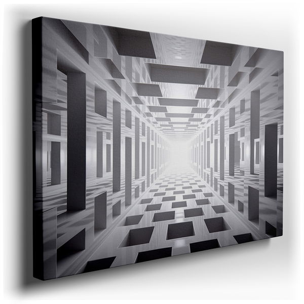 Tunnel of Light and Shadow - Large Canvas Wall Art