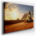 Ancient Egypt Gateway - Blue and Earth Tones Canvas Wall Art