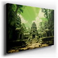 Ancient Ruins Surrounded by Dense Jungle - Nature Canvas Wall Art