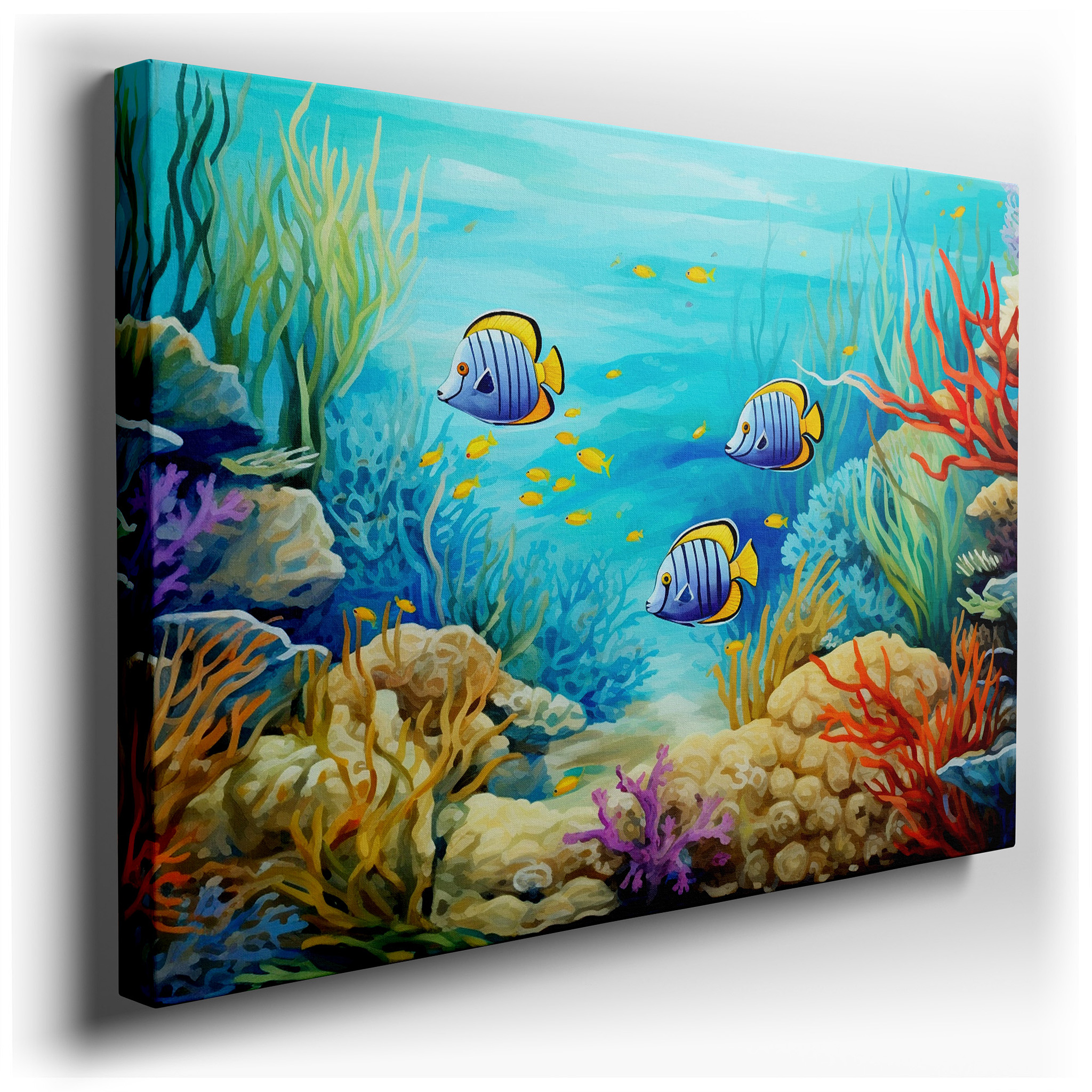 Aquatic Wonders Wall Art: Explore an Enchanted Underwater Realm with Large Canvas Prints for Home and Office Decor