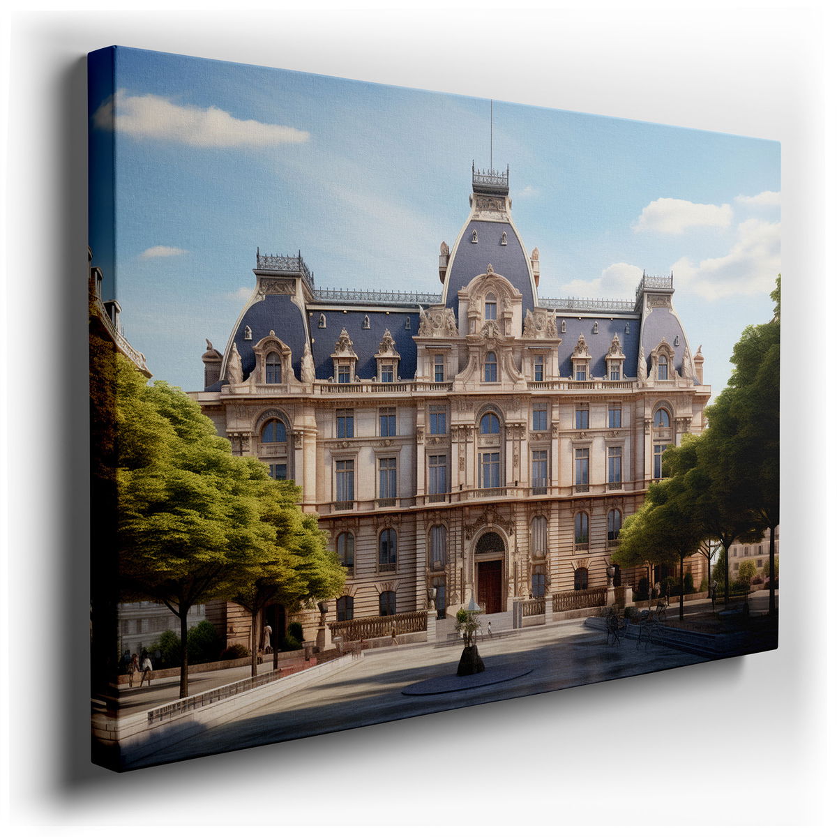 Architectural Majesty - Green and Blue Canvas Wall Art
