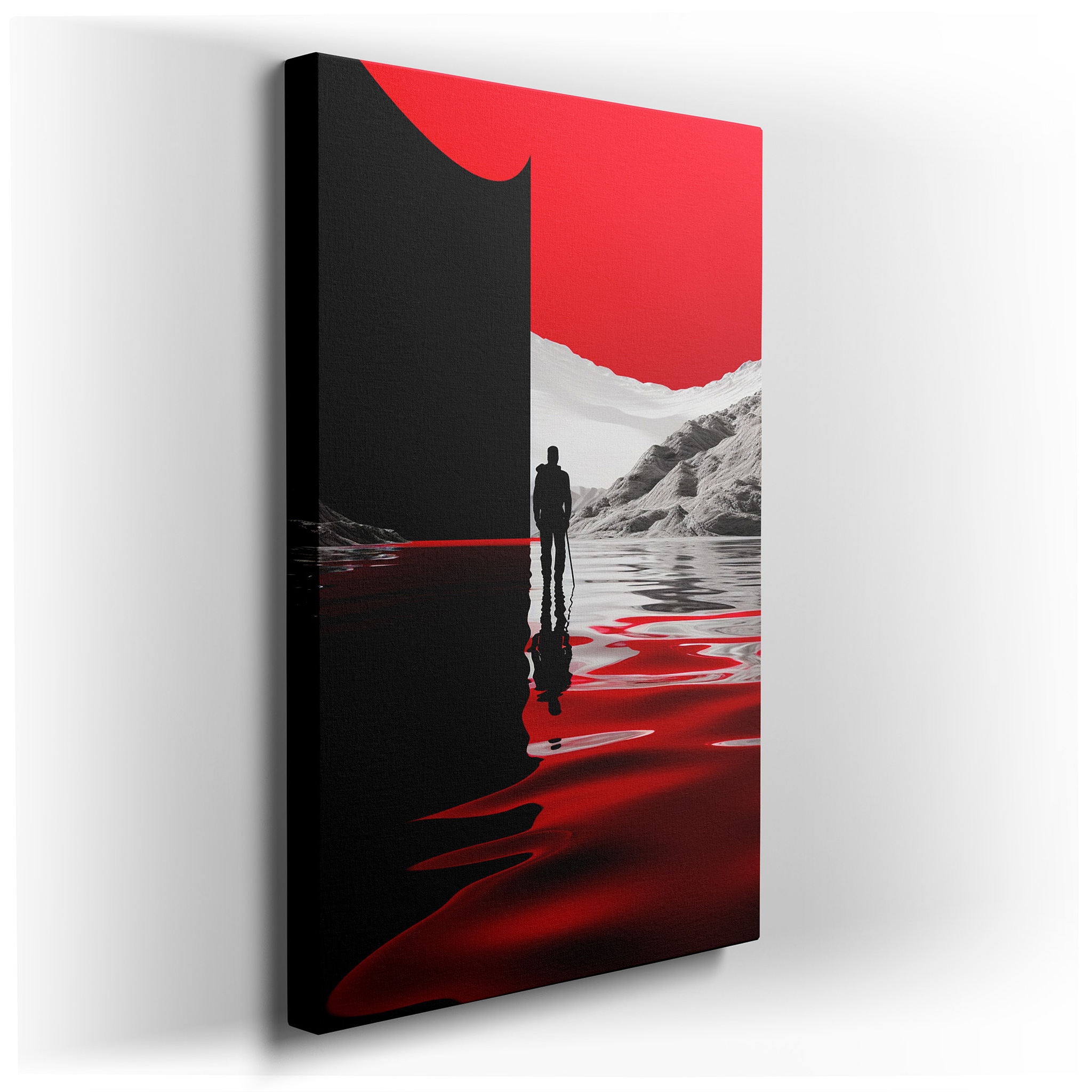 At the Intersection of Passion and Mystery, a Lone Figure Contemplates Life's Decisions - Large Wall Art, Canvas Wall
