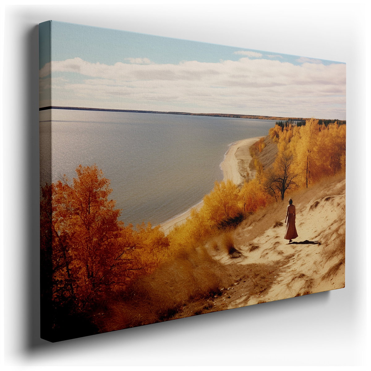 Autumn Beach Tranquility Canvas Art for Bedrooms