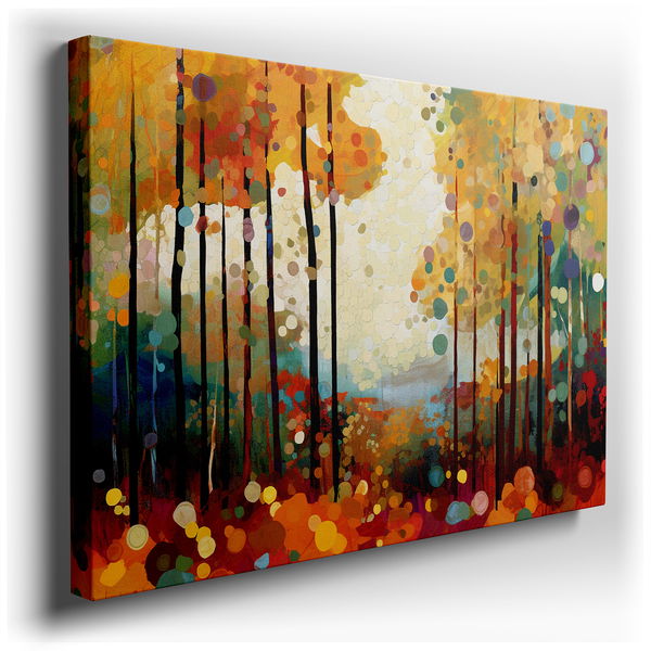 Autumn's Abstract Forest - Canvas Wall Art