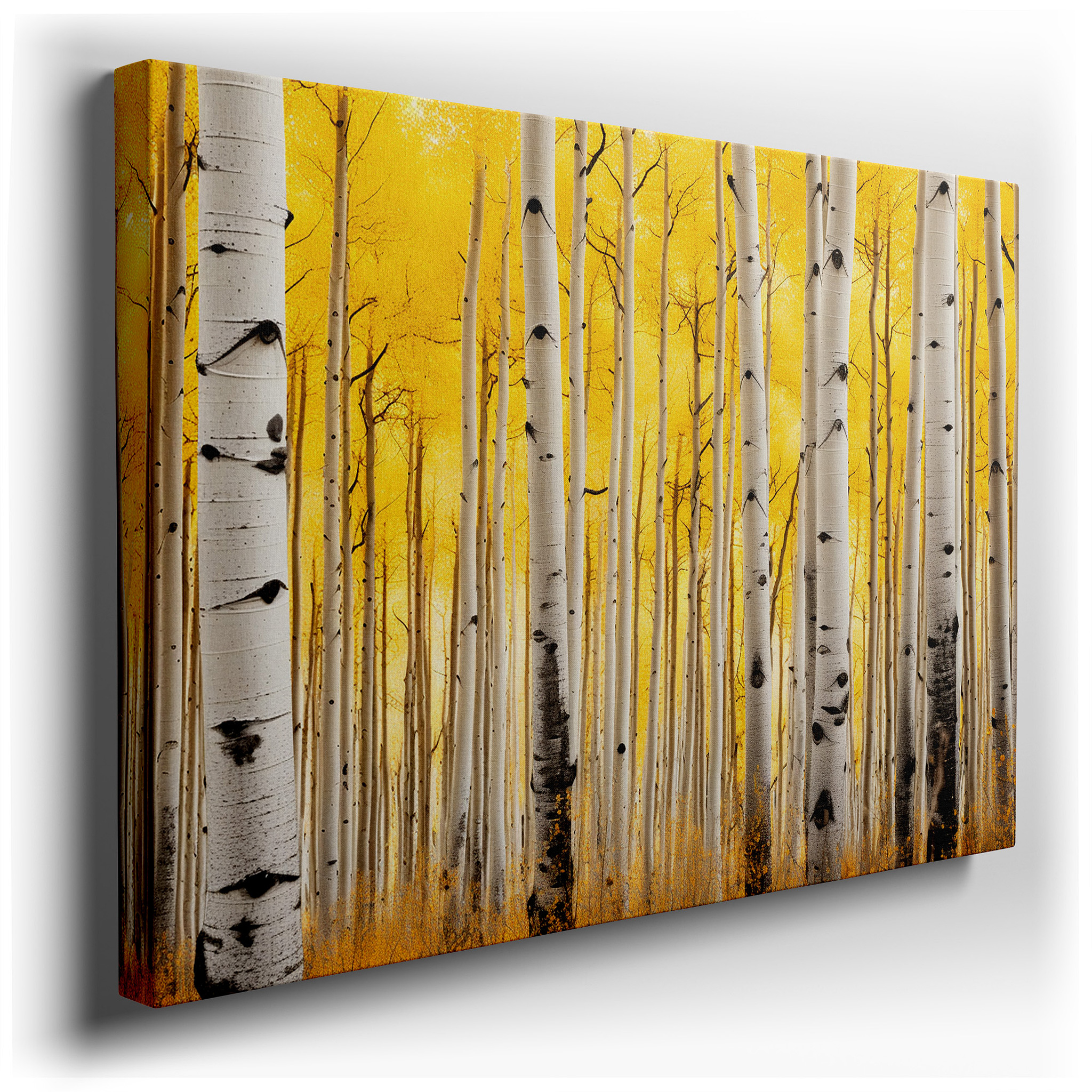 Autumnal Tranquility: Aspen Grove - Vibrant and Peaceful Nature Scene, Large Canvas Wall Art for Home and Office Decor