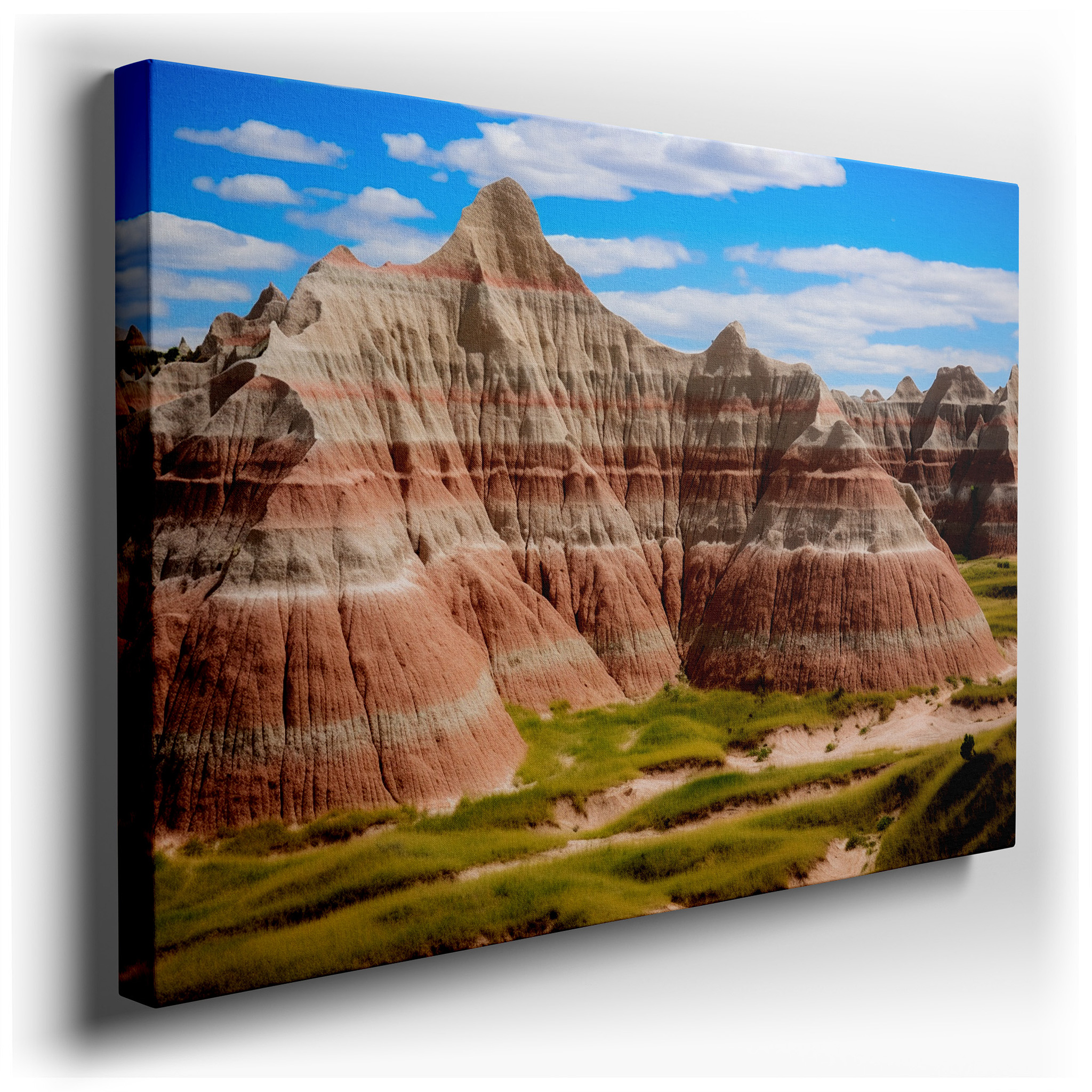 Badlands National Park Majestic Peaks and Striped Formations Large Wall Art, Canvas Wall Art, Wall Decor for Office,