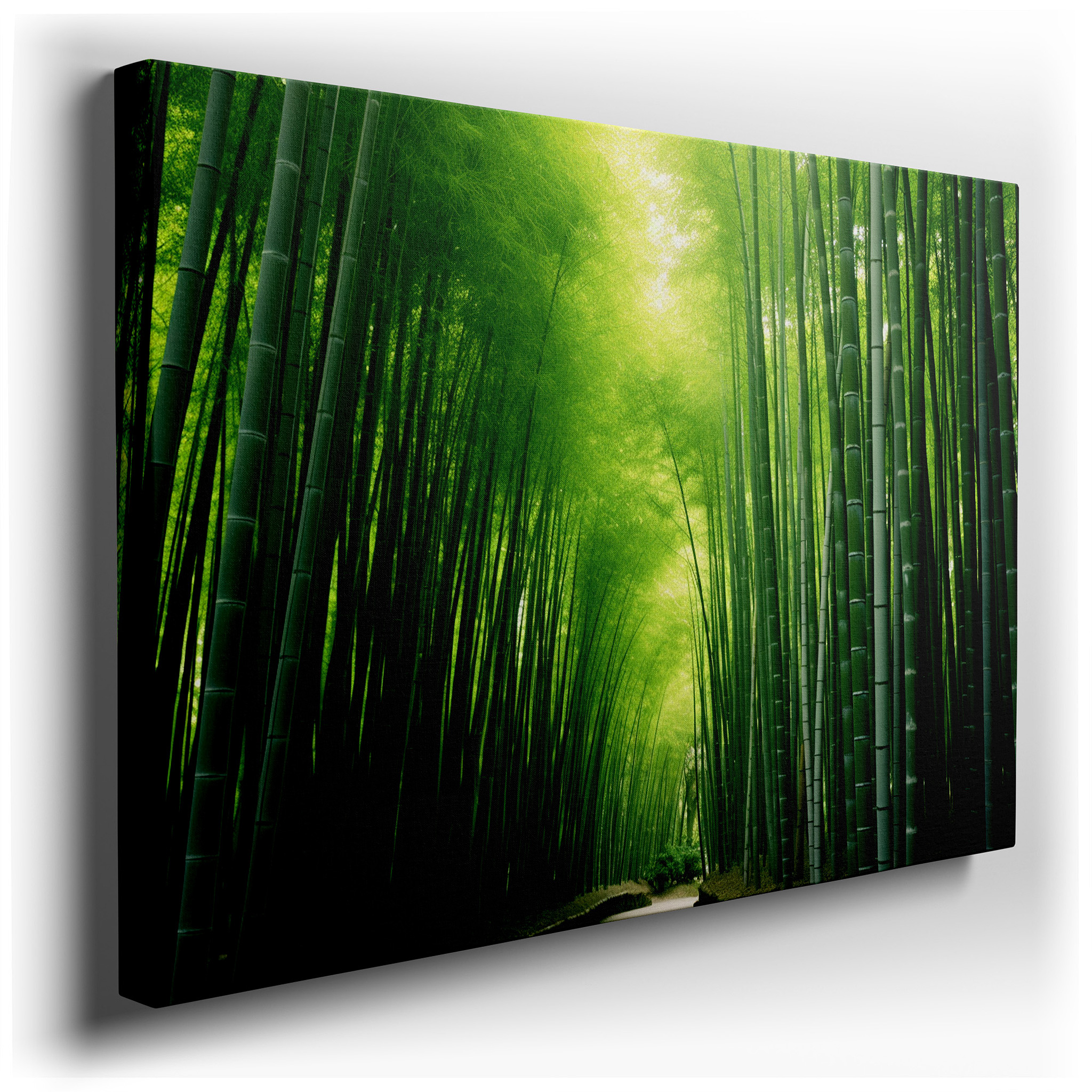 Bamboo Grove Wall Art: Tranquil Pathway Design for Serene Reflections - Large Canvas Art for Home and Office Decor,