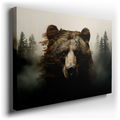 Bear Emerging from a Misty Forest - Abstract Canvas Wall Art